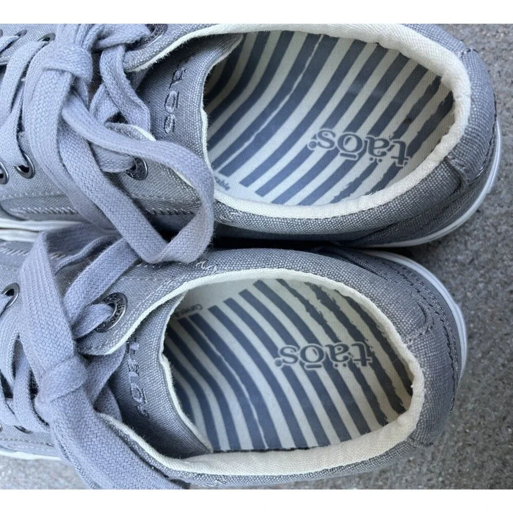 Taos Plim Soul Women's 7.5 Gray Canvas Lace-Up Sneakers - Picture 11 of 13